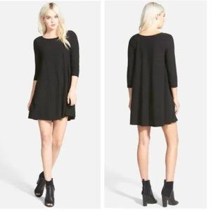 🌼 Leith Black Crepe Trapeze Swing Dress S